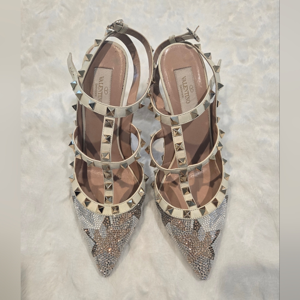 Valentino Rockstud Silver Gold Crystal Strass Stars 39